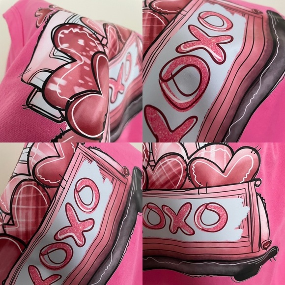 No Boundaries Custom Valentine’s Day Scoop Tee Short Sleeve Juniors Medium (7-9) - Picture 9 of 13